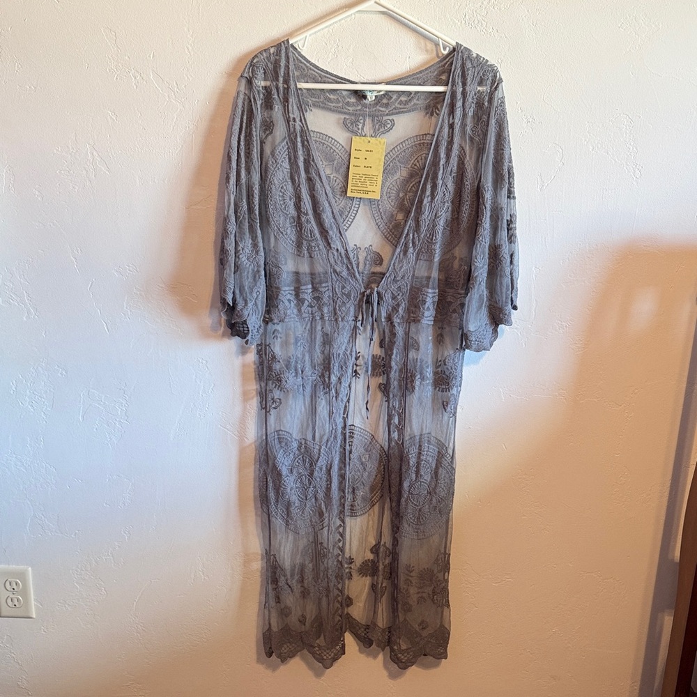 Rebellion Gray Sheer Kimono